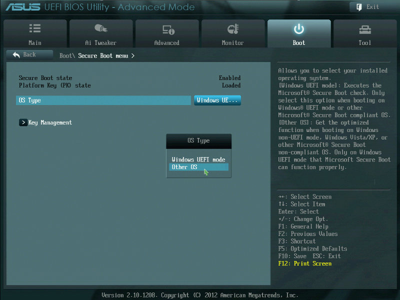 ASUS considers Secure Boot active when the OS Type is set to
    Windows UEFI mode.